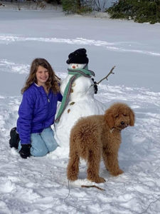 Duffy playing in the snow